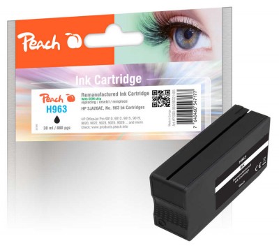 Peach cartouche d'encre Cartridge noire compatible avec HP No. 963 BK,  3JA26AE